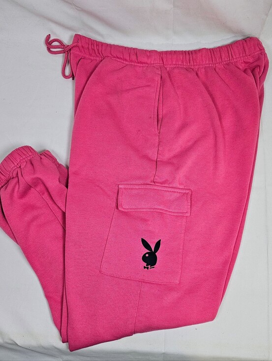 PLAYBOY Pants - PLAYBOY Hot Pink, Cargo, Jogger Pants with Black  Bunny Logo. Women's XL